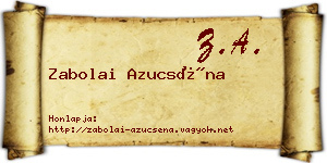 Zabolai Azucséna névjegykártya